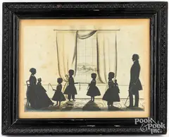 family silhouette by Samuel Metford, watercolor, sold Feb 2023