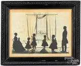 family silhouette by Samuel Metford, watercolor, sold Feb 2023