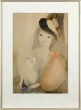 of a mother and child by Marie Laurencin, watercolor on paper, offered Feb 2023