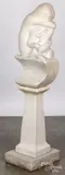 sculpture of a mother and child on a marble base by Daniel Dallacqua, marble, sold Feb 2023