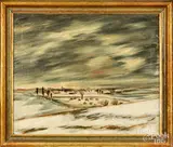 winter landscape by David Ellinger, oil on canvas, sold Feb 2023