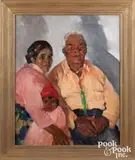 double portrait by Martha Walter, oil on canvas, sold Jan 2023