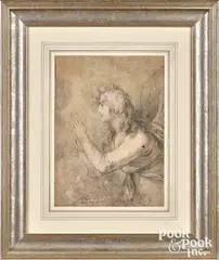 study of a praying angel by Benjamin West, watercolor and pencil, sold Jan 2023