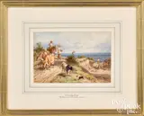 titled Retuning Home by Myles Birket Foster, watercolor, sold Jan 2023