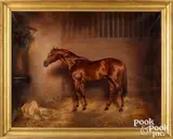 of the race horse Crusader by Ignác Konrád, oil on canvas, sold Jan 2023