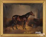 of the race horse Mad Hatter by Ignác Konrád, oil on canvas, sold Jan 2023