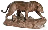 of a lioness and cubs by Charles Valton, bronze, sold Jan 2023