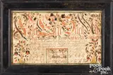fraktur vorschrift for Johanes Lantz by Christian Alsdorff, ink and watercolor, sold Jan 2023