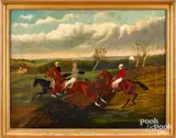 of three horses and riders by John Ferneley, oil on canvas, sold Nov 2022