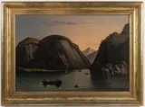 ROANOKE CO., VALLEY OF VIRGINIA, STUDENT LANDSCAPE PAINTING by Hollins Institute, oil on artist's board, sold Jun 2024