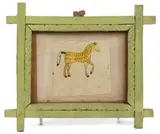 Untitled by Pennsylvania Folk Art Horse Drawing, ink and watercolor on paper, sold Jun 2024