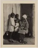 SOUTH CAROLINA GULLAH MOTHER WITH CHILDREN PHOTOGRAPHIC PORTRAIT by Doris Ulmann, platinum print depicting an African American woman with three children, sold Jun 2024