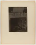 HEARTH IN GULLAH HOME, SOUTH CAROLINA PHOTOGRAPHIC IMAGE by Doris Ulmann, platinum print depicting a stone fireplace with a small chair, sold Jun 2024