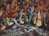 IMPRESSIONIST LANDSCAPE PAINTING by Helen Mitchell, oil on canvas board, sold Jun 2024