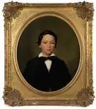 ATTRIBUTED PORTRAIT OF WILLIE HOOD (1845-1863) by Oliver Frazer, oil on canvas, sold Jun 2024