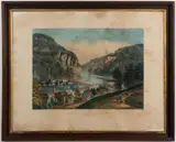 VIRGINIA (NOW WEST VIRGINIA) LANDSCAPE PRINT by Currier and Ives Harper'S Ferry, hand-colored lithograph on paper, sold Jun 2024