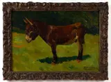 PORTRAIT OF A DONKEY by Henri Deluermoz, oil on canvas, sold Jun 2024