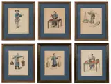AFTER PU-QUA (CHINESE, 18, TH CENTURY) , THE COSTUME OF CHINA PRINTS, SET OF SIX by John Dadley, hand-colored aquatint engravings, sold Apr 2024