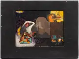 ABSTRACT / MODERNIST PAINTING by Fritz Faiss, oil and wax on board, sold Apr 2024