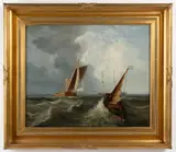 NAUTICAL SCENE by Francis Joseph Ellis, oil on canvas, sold Apr 2024