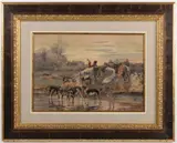 SPORTING PAINTING by Alexander Sergeevich Hrenov, watercolor on paper, sold Apr 2024
