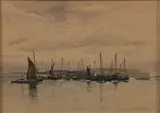 MARINE PAINTING by Robert Buchan Nisbet, watercolor on paper, sold Apr 2024