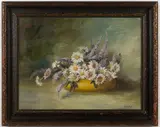 FLORAL STILL LIFE PAINTING by Annie Lee Andress, oil on canvas, sold Apr 2024