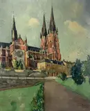 Uppsala Cathedral in Uppsala, Sweden by John Broberg, Oil on board, sold Nov 2021