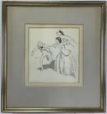 Mrs. Copperfield & Dr. Phillips by Everett Shinn, Ink drawing, sold Nov 2021