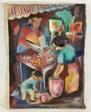 Market by Helen Malta, Oil on Canvas, sold Nov 2021