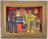Untitled by Helen Malta, Oil on board, sold Nov 2021