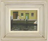 Wharfside Interlude by Harry Leith-Ross, Oil on board, sold Dec 2021