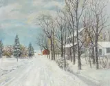 First Snow by Walter Emerson Baum, Oil on canvas, sold Dec 2021