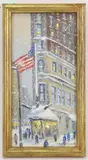 Flat Iron Building, NY by Christopher G. Willett, Oil on board, sold Dec 2021