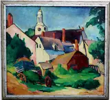 The Rockport Church by Mary Bean, Oil on canvas, sold Dec 2021