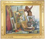 Still life by Walter Emerson Baum, Oil on board, sold Dec 2021