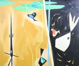 Aquarium by Richard Rogers, Oil on canvas, sold Dec 2021