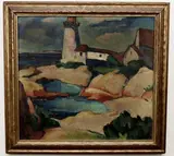 Untitled by Mary Bean, Oil on course textile (burlap), sold Dec 2021
