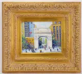 Afternoon, Washington Square by Christopher G. Willett, Oil on board, sold Dec 2021