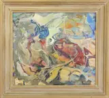 Aquacade by Walter Emerson Baum, Oil on canvas, sold Dec 2021