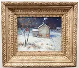 Above New Hope, Bucks County, PA by Christopher G. Willett, Oil on board, sold Dec 2021