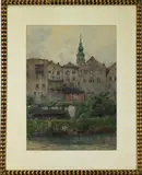 Braunau am Inn by Fritz Lach, Watercolor, sold Dec 2021