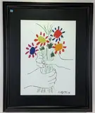 Untitled by Pablo Picasso, Lithograph of Picasso's "Hand with Bouquet, sold Dec 2021