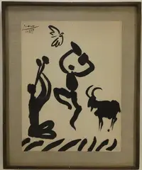 Flute Player by Pablo Picasso, Lithograph of Picasso's "Flute Player" or "Spring Dance", sold Dec 2021