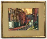 Little Street, Old Phila by Eisenstat Benjamin, Oil on board, sold Dec 2021