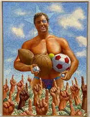 Oh Balls by Tom King, Oil on canvas, sold Feb 2022