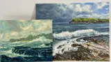Untitled by Tom King, Oil on boards (2), sold Feb 2022