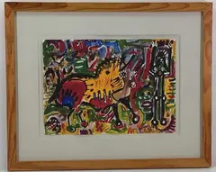 Tauro Sonador by Heriberto Juárez, Gouache, sold Mar 2022