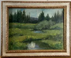 Untitled by George Schwacha Jr., Oil on board, sold Mar 2022