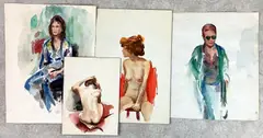 Untitled by Tom King, Watercolors (4), sold Mar 2022